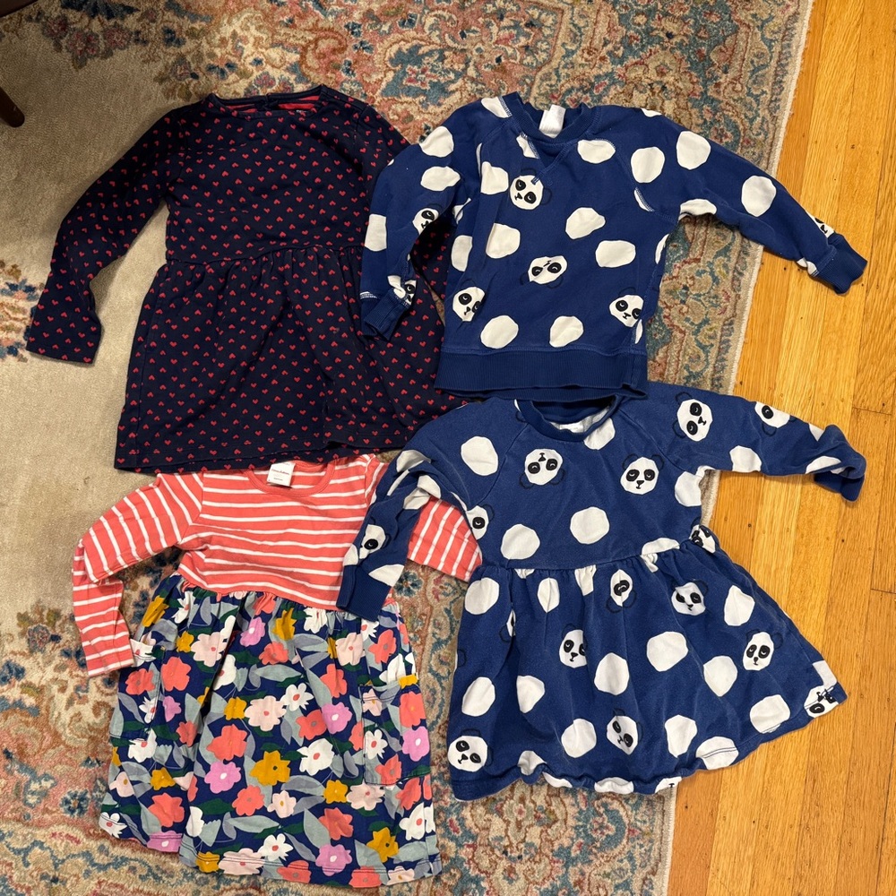 (4) Hanna and Primary Dresses/Sweatshirt Bundle